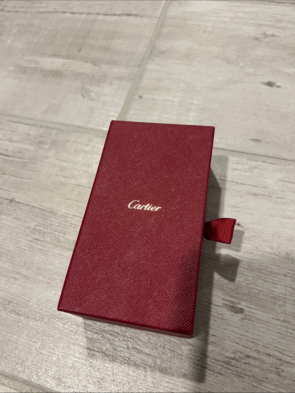 Cartier Red Saffiano Jewelry Case with Gold Logo